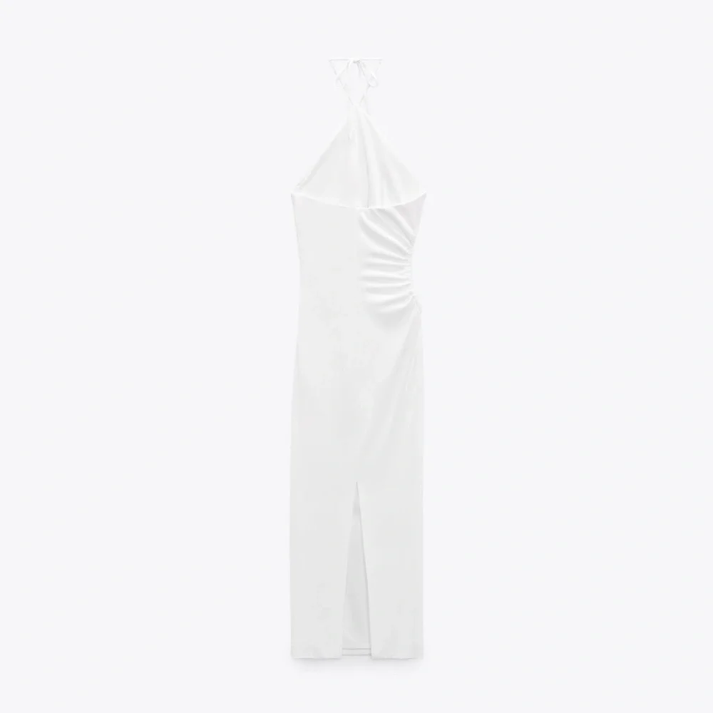 Zara Dress maxi halter cut out white wedding coctail party - Picture 9 of 10